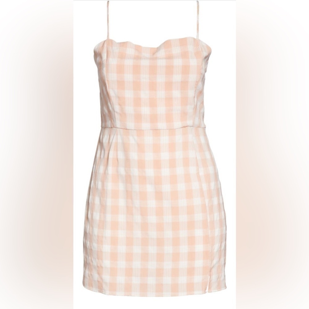 NWT-Nordstrom-BP Coral-White Ginham Minidress